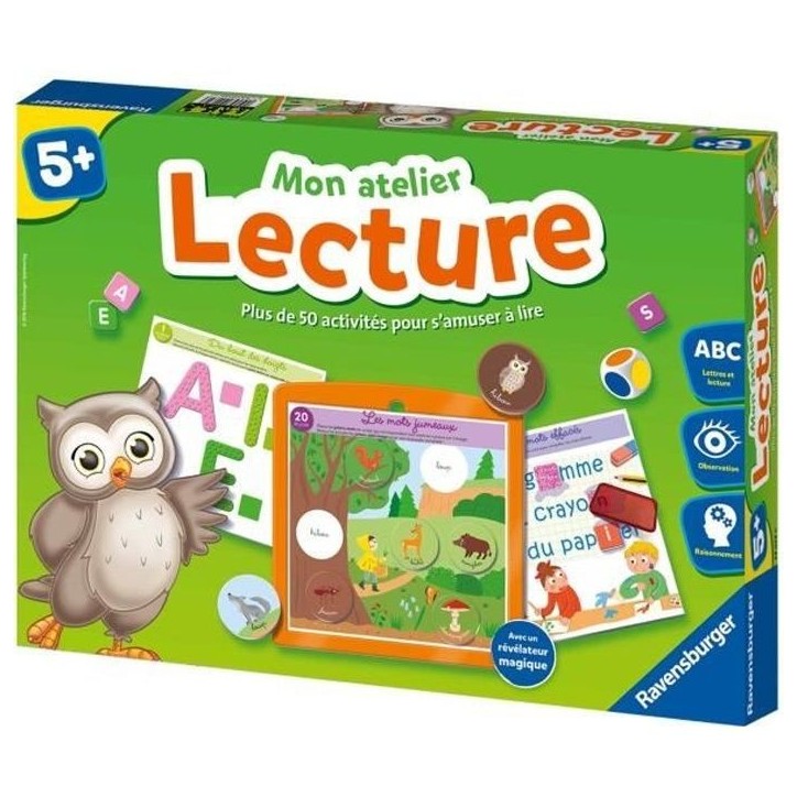 Mon atelier Lecture - Coffret complet éducatif - Apprentissage de la lecture - 50 activités - Ravensburger - Des 5 ans Mon atelier Lecture - Coffret complet éducatif - Apprentissage de la lecture - 50 activités - Ravensburger - Des 5 ans