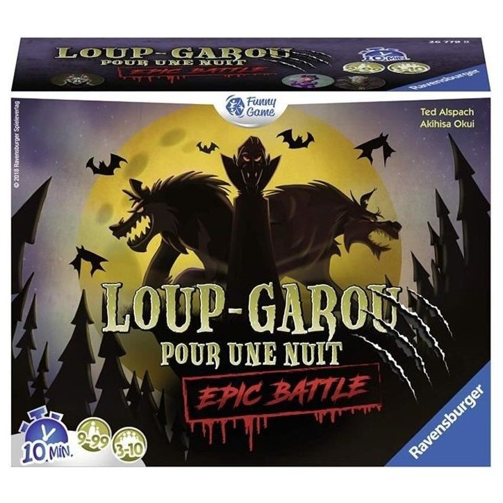 Loup-Garou pour une Nuit - Epic Battle - Ravensburger - Jeu d'ambiance Enfants et Adultes - Jeu de rôle - 3 a 10 joueurs des 9 Loup-Garou pour une Nuit - Epic Battle - Ravensburger - Jeu d'ambiance Enfants et Adultes - Jeu de rôle - 3 a 10 joueurs des 9