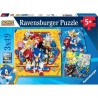 Puzzles 3x49 pieces Les aventures de Sonic, A partir de 5 ans, 1200113