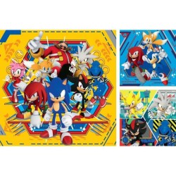 Puzzles 3x49 pieces Les aventures de Sonic, A partir de 5 ans, 1200113