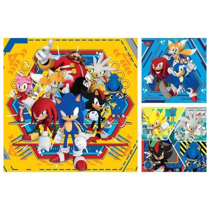 Puzzles 3x49 pieces Les aventures de Sonic, A partir de 5 ans, 12001133, Ravensburger Puzzles 3x49 pieces Les aventures de Sonic, A partir de 5 ans, 12001133, Ravensburger