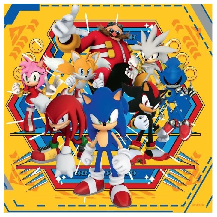 Puzzles 3x49 pieces Les aventures de Sonic, A partir de 5 ans, 12001133, Ravensburger Puzzles 3x49 pieces Les aventures de Sonic, A partir de 5 ans, 12001133, Ravensburger