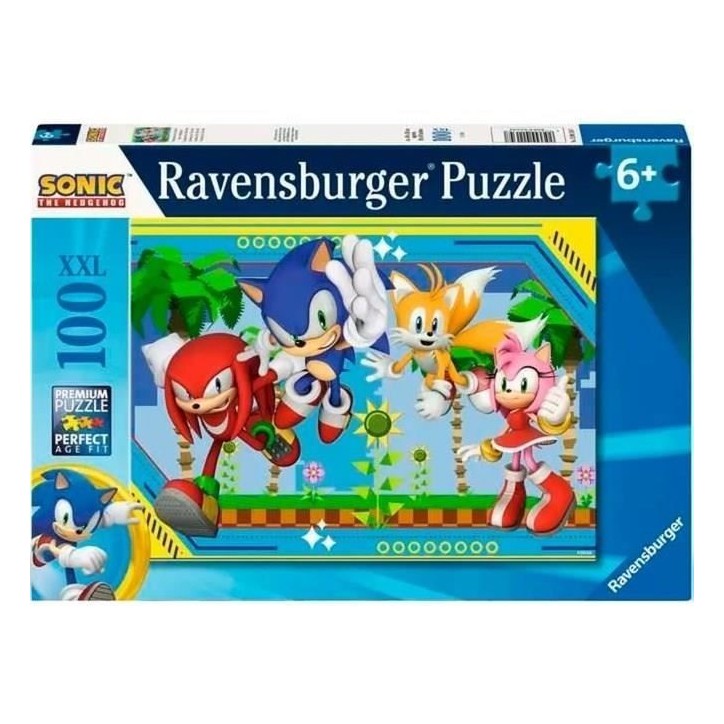 Puzzle 100 pieces XXL Sonic, Knuckles, Sonic, Tails et Amy / Sonic, Des 6 ans, Puzzle de qualité supérieure, 12001134 Puzzle 100 pieces XXL Sonic, Knuckles, Sonic, Tails et Amy / Sonic, Des 6 ans, Puzzle de qualité supérieure, 12001134