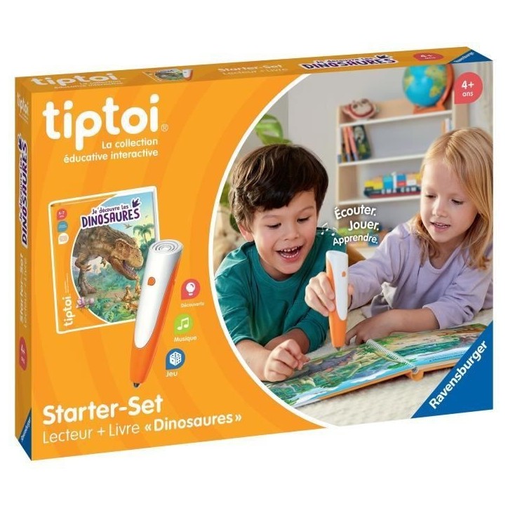 Tiptoi Starter Dino, lecteur et livre, 00175, A partir de 5 ans, Ravensburger Tiptoi Starter Dino, lecteur et livre, 00175, A partir de 5 ans, Ravensburger