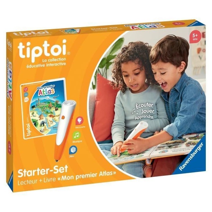 Tiptoi Starter Atlas, lecteur et livre, 00177, A partir de 5 ans, Ravensburger Tiptoi Starter Atlas, lecteur et livre, 00177, A partir de 5 ans, Ravensburger