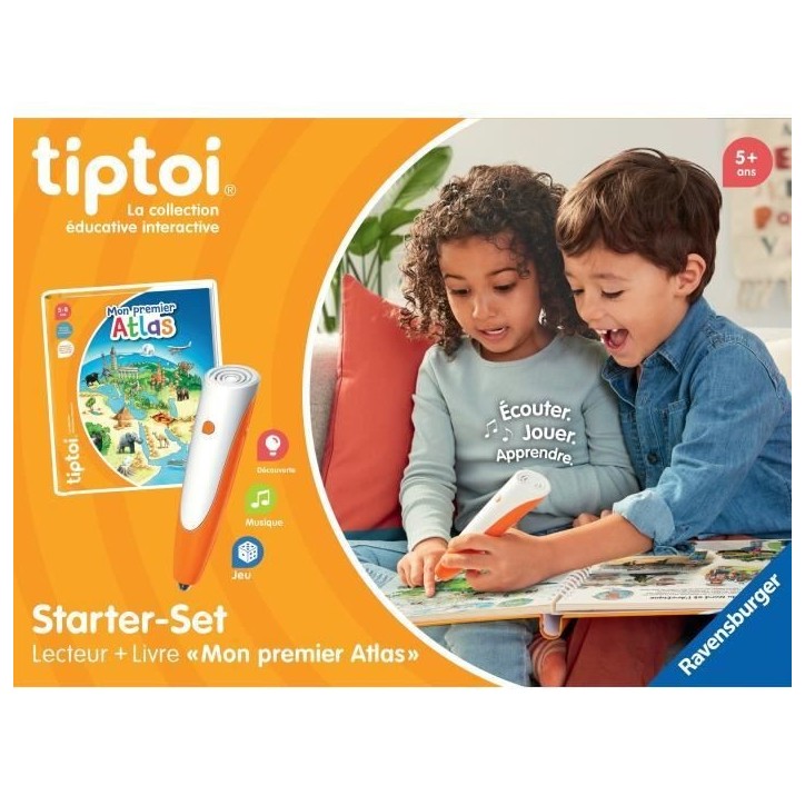 Tiptoi Starter Atlas, lecteur et livre, 00177, A partir de 5 ans, Ravensburger Tiptoi Starter Atlas, lecteur et livre, 00177, A partir de 5 ans, Ravensburger