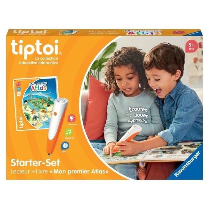 Tiptoi Starter Atlas, lecteur et livre, 00177, A partir de 5 ans, Ravensburger Tiptoi Starter Atlas, lecteur et livre, 00177, A partir de 5 ans, Ravensburger