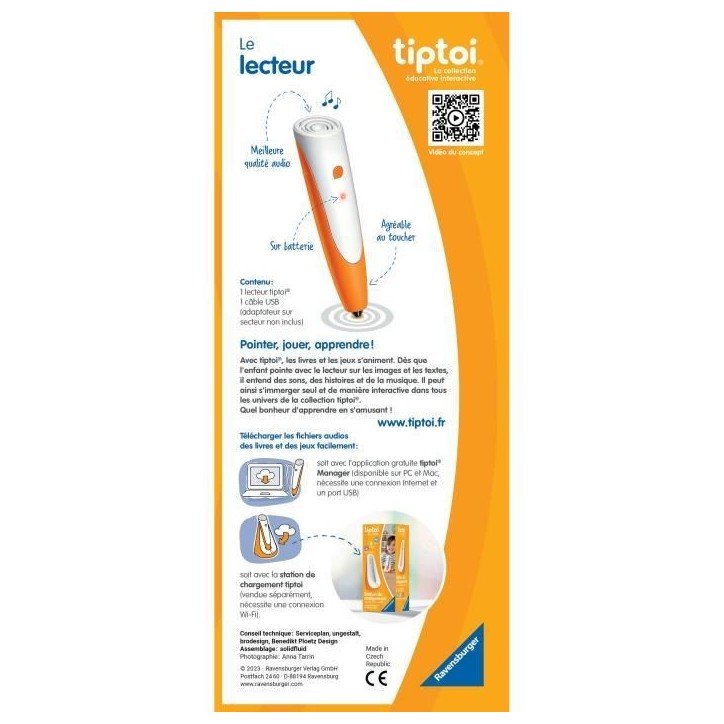 tiptoi Lecteur stylo interactif, 00178, A partir de 2 ans, Ravensburger tiptoi Lecteur stylo interactif, 00178, A partir de 2 ans, Ravensburger