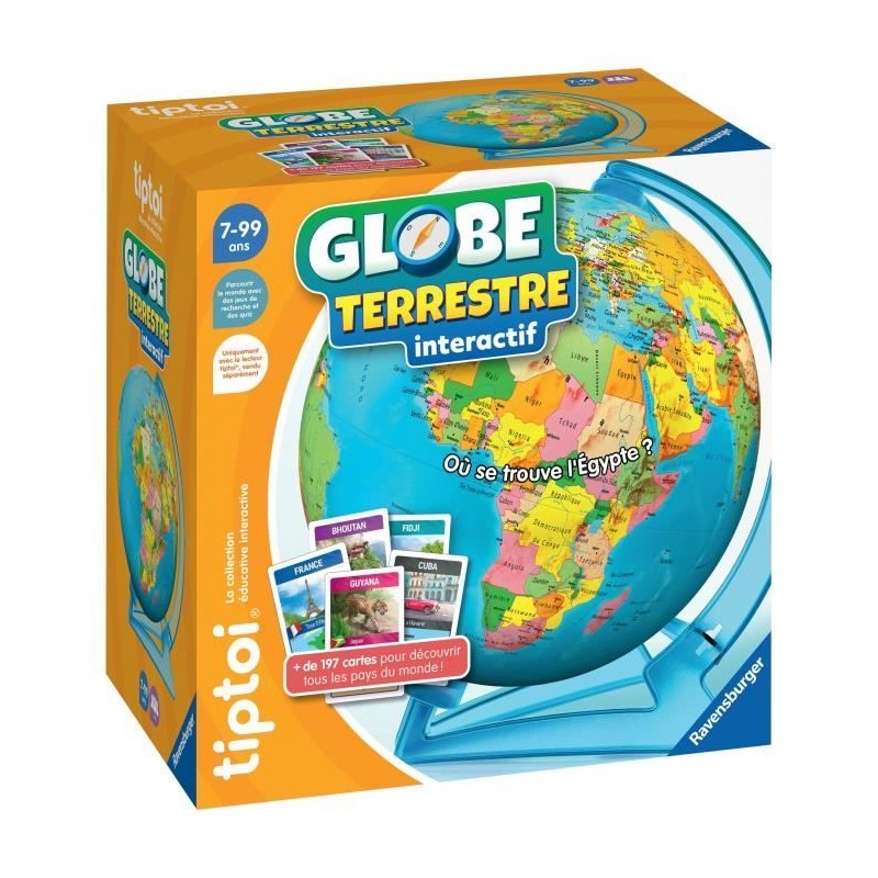 tiptoi Globe terrestre interactif, 00000191, 7 ans, Ravensburger
