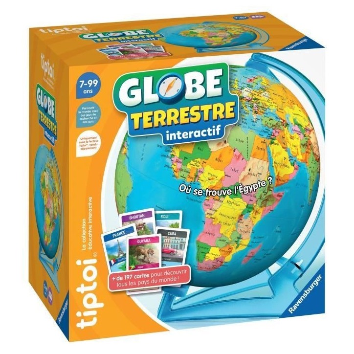 tiptoi Globe terrestre interactif, 00000191, 7 ans, Ravensburger