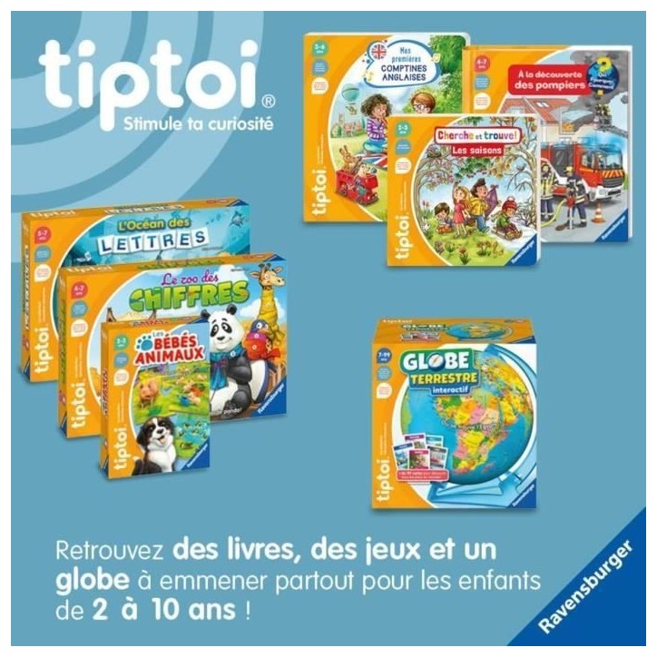 tiptoi Globe terrestre interactif, 00000191, 7 ans, Ravensburger