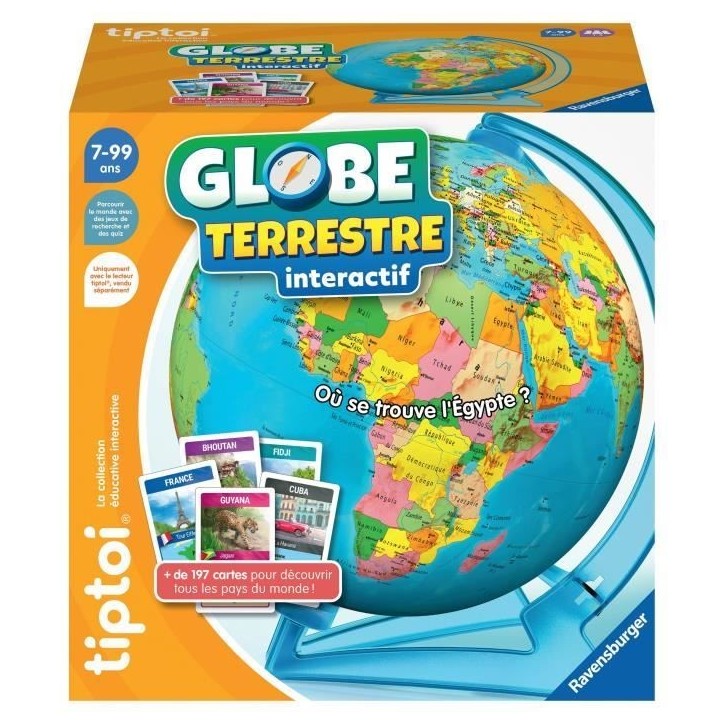 tiptoi Globe terrestre interactif, 00000191, 7 ans, Ravensburger