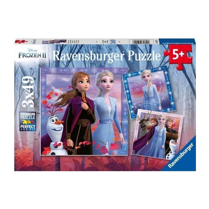 Puzzles 3x49 pieces La Reine des Neiges 2, Le voyage commence, Des 5 a Puzzles 3x49 pieces La Reine des Neiges 2, Le voyage commence, Des 5 a