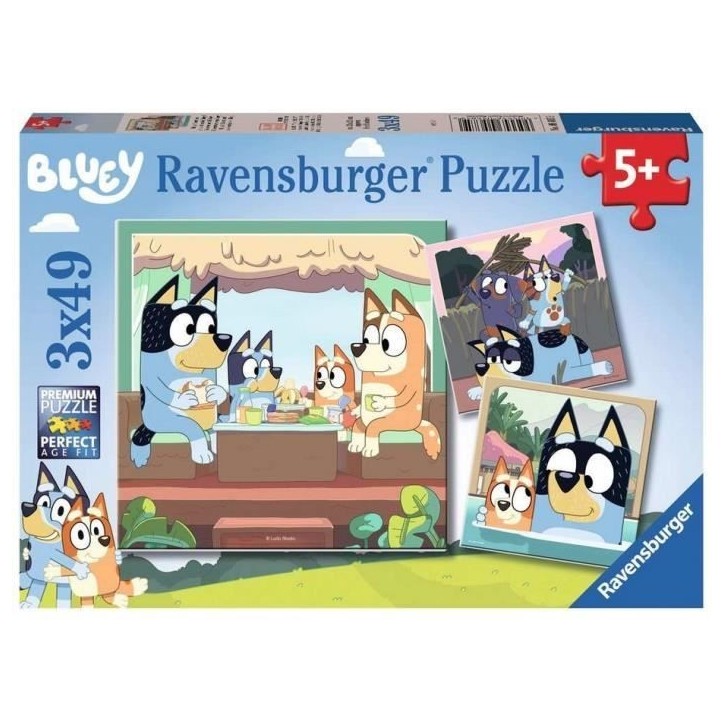 Puzzle 3x49 pieces Les aventures de Bluey - Ravensburger - LUDIQUE ET EDUCATIF - Des 5 ans Puzzle 3x49 pieces Les aventures de Bluey - Ravensburger - LUDIQUE ET EDUCATIF - Des 5 ans