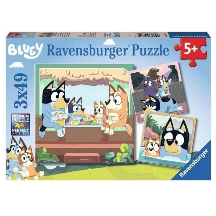 Puzzle 3x49 pieces Les aventures de Bluey - Ravensburger - LUDIQUE ET EDUCATIF - Des 5 ans Puzzle 3x49 pieces Les aventures de Bluey - Ravensburger - LUDIQUE ET EDUCATIF - Des 5 ans