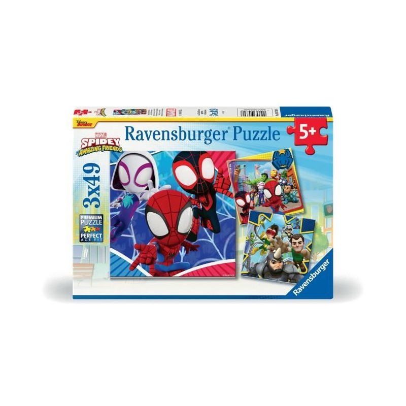 Puzzles 3x49 pieces Spidey, le lanceur de toile, Spiderman, Des 5 ans, Puzzles 3x49 pieces Spidey, le lanceur de toile, Spiderman, Des 5 ans,