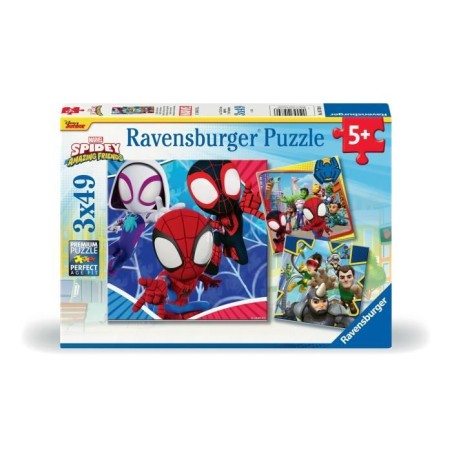 Puzzles 3x49 pieces Spidey, le lanceur de toile, Spiderman, Des 5 ans,