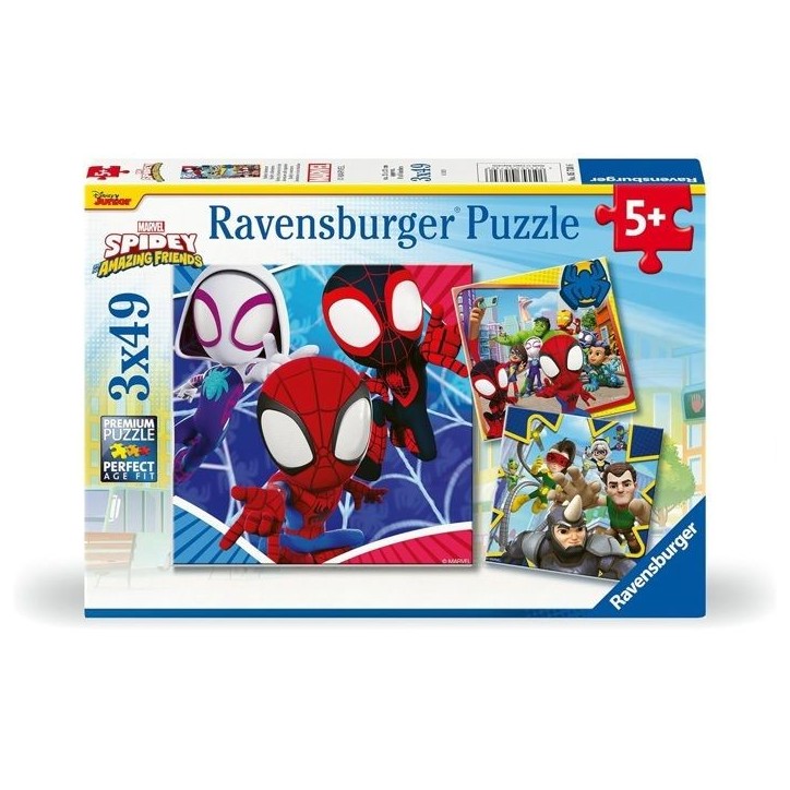 Puzzles 3x49 pieces Spidey, le lanceur de toile, Spiderman, Des 5 ans, 00005730, Ravensburger Puzzles 3x49 pieces Spidey, le lanceur de toile, Spiderman, Des 5 ans, 00005730, Ravensburger