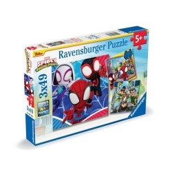 Puzzles 3x49 pieces Spidey, le lanceur de toile, Spiderman, Des 5 ans,