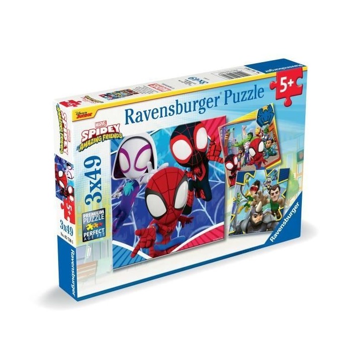 Puzzles 3x49 pieces Spidey, le lanceur de toile, Spiderman, Des 5 ans, 00005730, Ravensburger Puzzles 3x49 pieces Spidey, le lanceur de toile, Spiderman, Des 5 ans, 00005730, Ravensburger