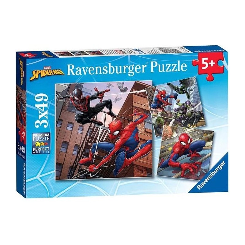 Puzzles Spider-Man 3x49 pieces - Ravensburger - Pour enfants des 5 ans