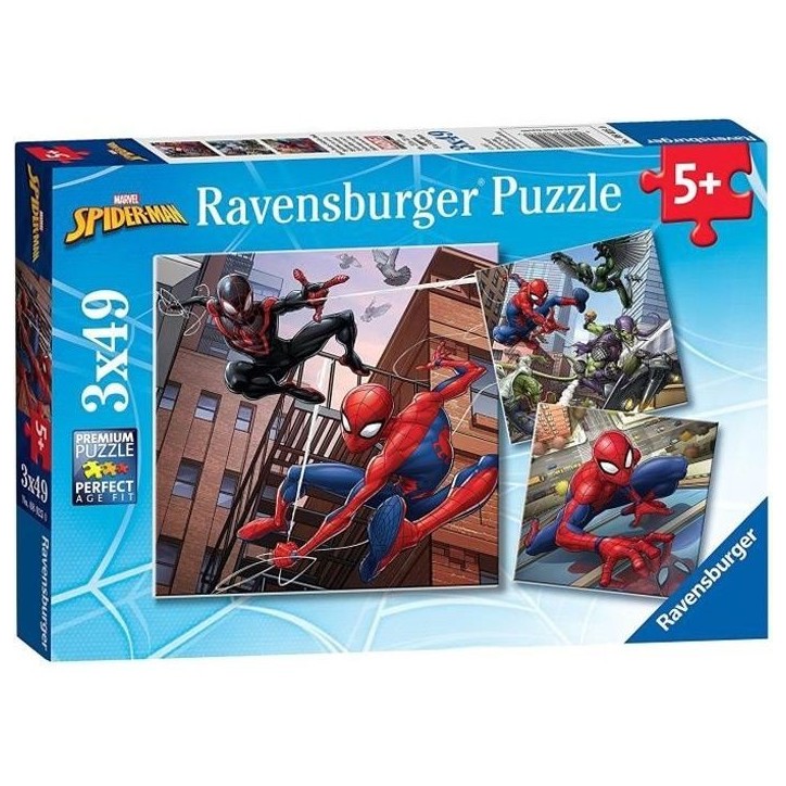 Puzzles Spider-Man 3x49 pieces - Ravensburger - Pour enfants des 5 ans Puzzles Spider-Man 3x49 pieces - Ravensburger - Pour enfants des 5 ans