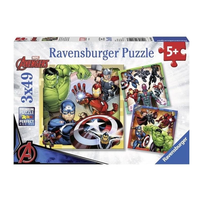 Puzzles Avengers 3x49 pieces Ravensburger pour enfant des 5 ans
