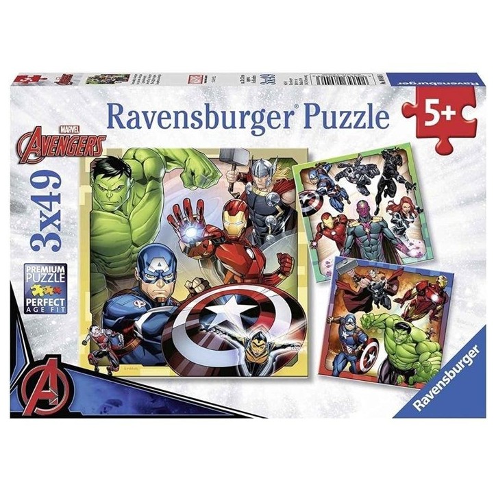Puzzles Avengers 3x49 pieces Ravensburger pour enfant des 5 ans Puzzles Avengers 3x49 pieces Ravensburger pour enfant des 5 ans