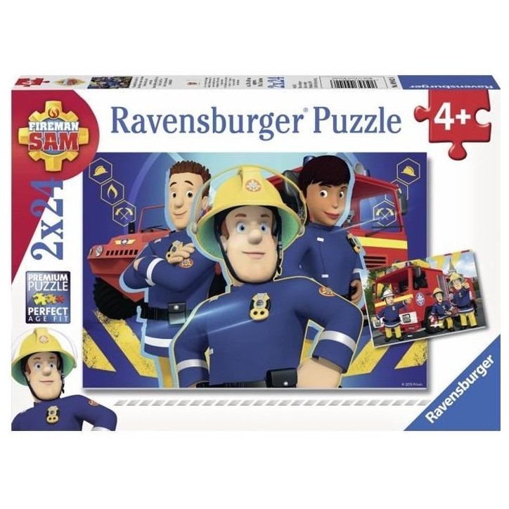 SAM LE POMPIER Puzzles 2x24 pieces - Sam t'aide dans le besoin - Ravensburger - Lot de puzzles enfant - Des 4 ans SAM LE POMPIER Puzzles 2x24 pieces - Sam t'aide dans le besoin - Ravensburger - Lot de puzzles enfant - Des 4 ans