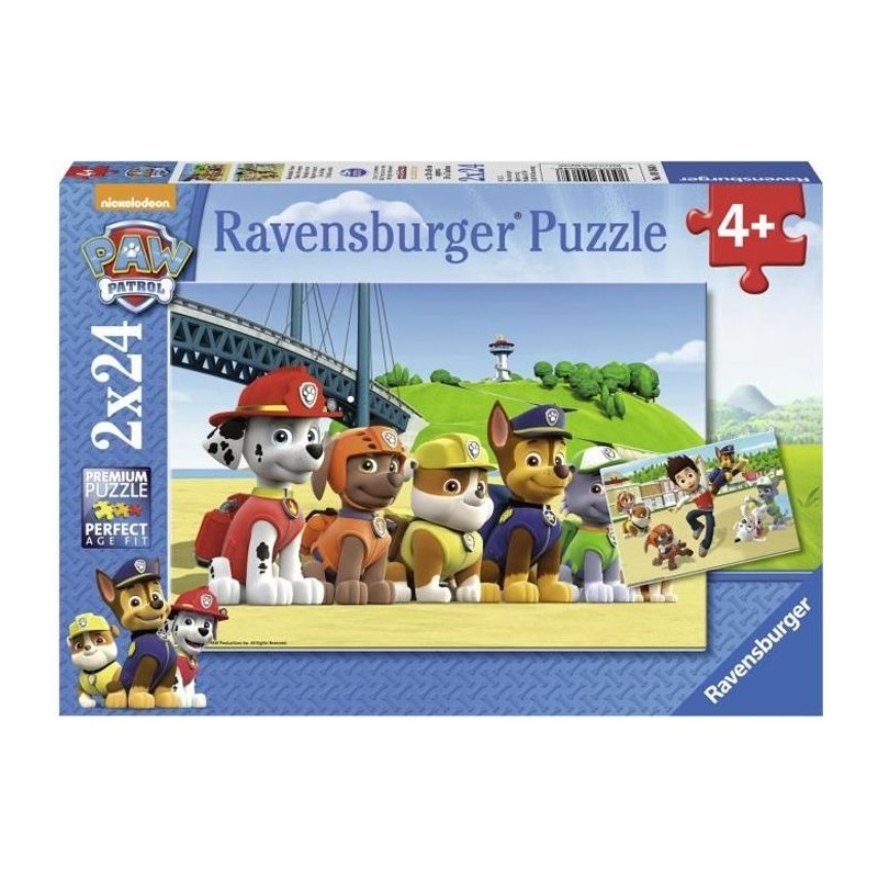 Puzzles Pat' Patrouille Chiens héroiques Ravensburger 2x24 pieces pou Puzzles Pat' Patrouille Chiens héroiques Ravensburger 2x24 pieces pou
