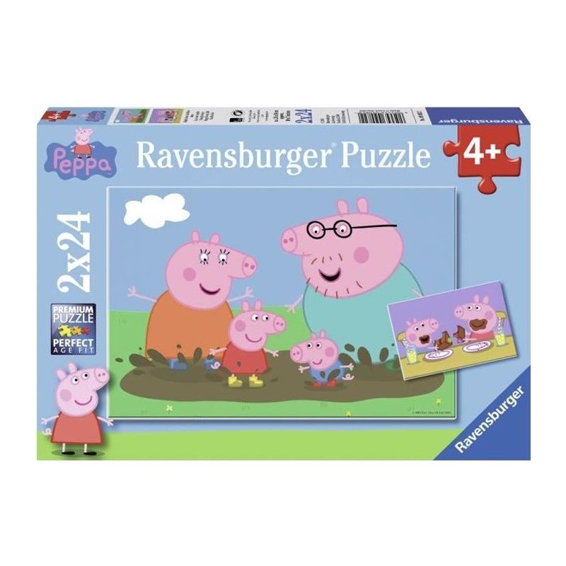 Puzzles Peppa Pig La vie de famille Ravensburger 2x24 pieces pour enfa