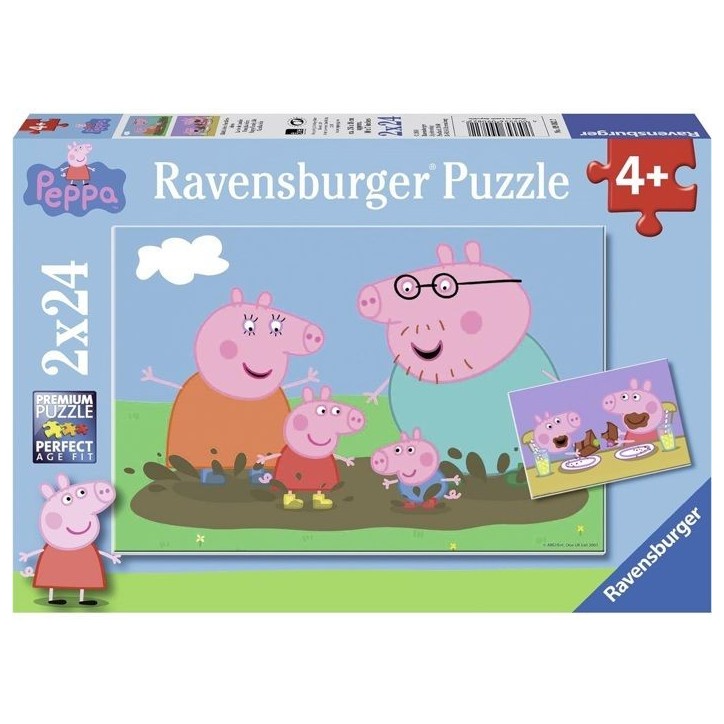 Puzzles Peppa Pig La vie de famille Ravensburger 2x24 pieces pour enfant des 4 ans Puzzles Peppa Pig La vie de famille Ravensburger 2x24 pieces pour enfant des 4 ans