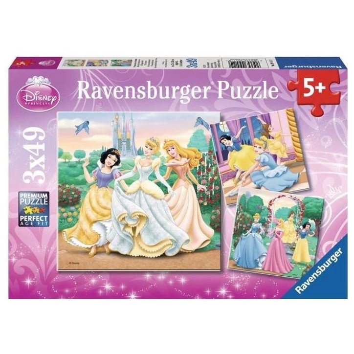 Puzzles 3x49 pieces Disney Princesses, Des 5 ans, Ravensburger Puzzles 3x49 pieces Disney Princesses, Des 5 ans, Ravensburger