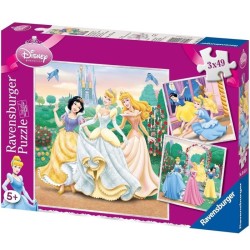 Puzzles 3x49 pieces Disney Princesses, Des 5 ans, Ravensburger
