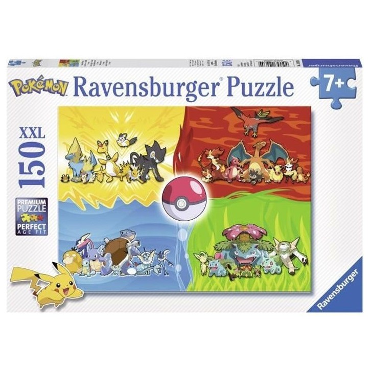 Puzzle Pokémon 150 pieces XXL - Différents types de Pokémon - Ravensburger Puzzle Pokémon 150 pieces XXL - Différents types de Pokémon - Ravensburger