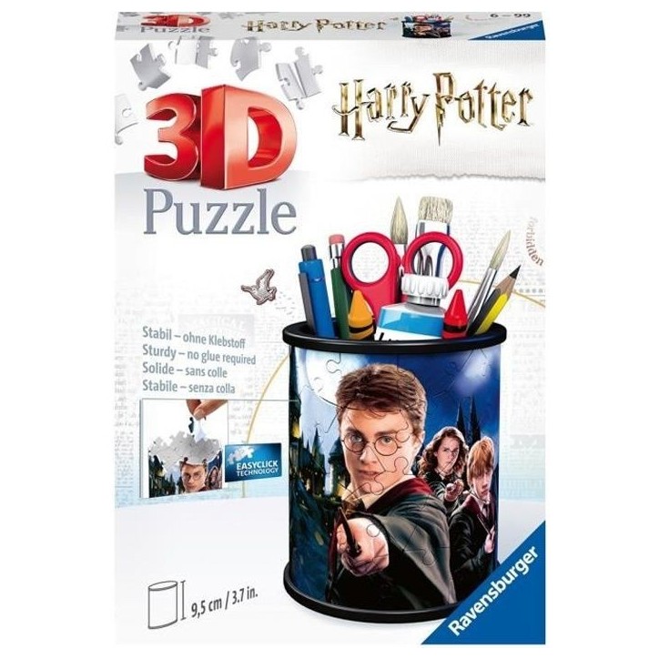Puzzle 3D Pot a crayons Harry Potter - Ravensburger - Sans colle - 54 pieces - Des 6 ans Puzzle 3D Pot a crayons Harry Potter - Ravensburger - Sans colle - 54 pieces - Des 6 ans