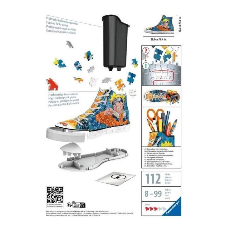 Puzzle 3D - Ravensburger - Sneaker Naruto - 108 pieces - Bleu Puzzle 3D - Ravensburger - Sneaker Naruto - 108 pieces - Bleu