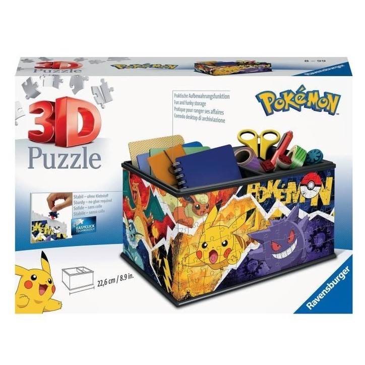 Boite de rangement Pokémon Puzzle 3D - Ravensburger - 216 pieces - A partir de 8 ans Boite de rangement Pokémon Puzzle 3D - Ravensburger - 216 pieces - A partir de 8 ans