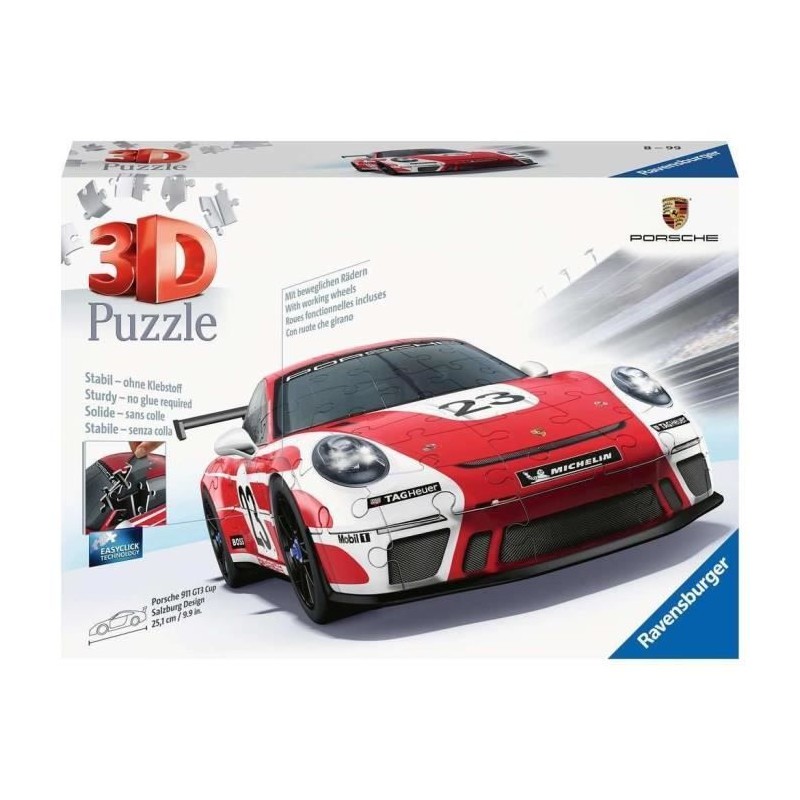Puzzle 3D Porsche 911 GT3 Cup Salzburg (avec grille) Puzzle 3D Porsche 911 GT3 Cup Salzburg (avec grille)