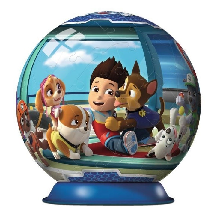 Puzzle 3D Ball Pat'Patrouille - Ravensburger - 72 pieces numérotées - Diametre 13 cm