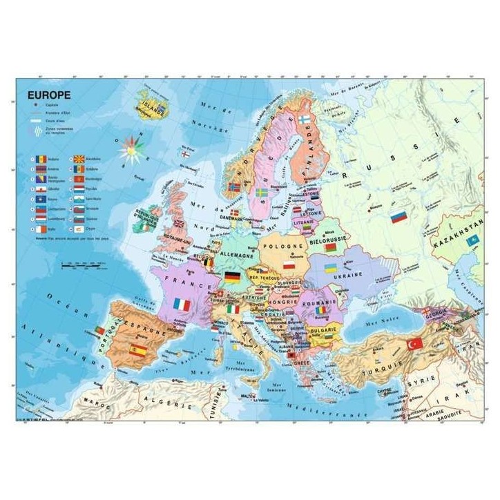 Ravensburger - Puzzle 200 pieces XXL - Carte d'Europe - Mixte - A partir de 8 ans