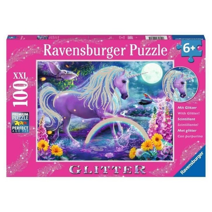 Puzzle enfant 100 pieces XXL - Licorne scintillante - Ravensburger