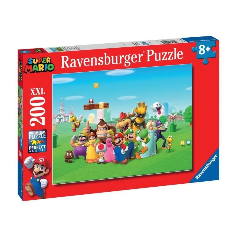 Puzzle 200 pieces XXL Les aventures de Super Mario, 00012993, Des 8 an Puzzle 200 pieces XXL Les aventures de Super Mario, 00012993, Des 8 an