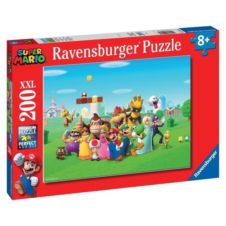 Puzzle 200 pieces XXL Les aventures de Super Mario, 00012993, Des 8 ans, Ravensburger