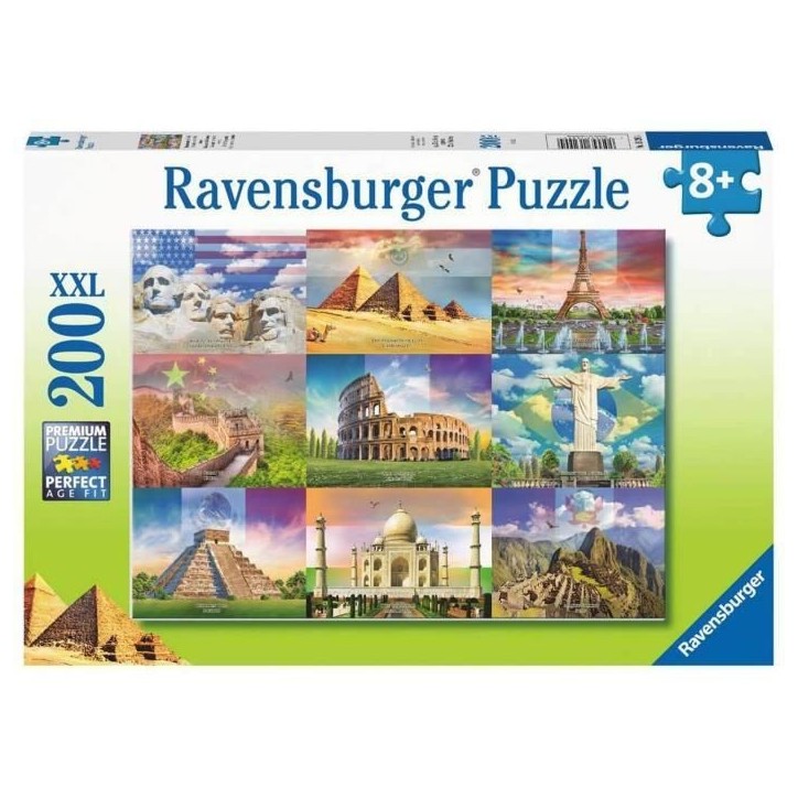 Puzzle Enfant 200 p XXL - Les monuments du monde - Ravensburger - Architecture et monument - Des 8 ans