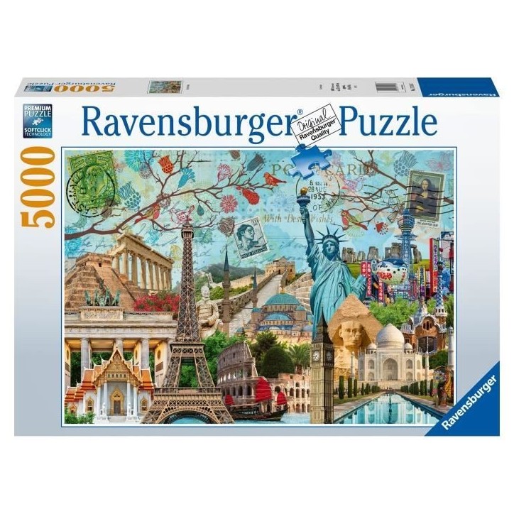 Puzzle 5000 pieces Carte Postale des Monuments, Adultes et enfants des 14 ans, Villes et monument, 17118, Ravensburger Puzzle 5000 pieces Carte Postale des Monuments, Adultes et enfants des 14 ans, Villes et monument, 17118, Ravensburger