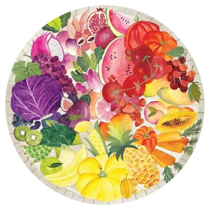 Puzzle rond 500 pieces Fruits et légumes, Circle of Colors, Abstrait, Adulte, Ravensburger Puzzle rond 500 pieces Fruits et légumes, Circle of Colors, Abstrait, Adulte, Ravensburger