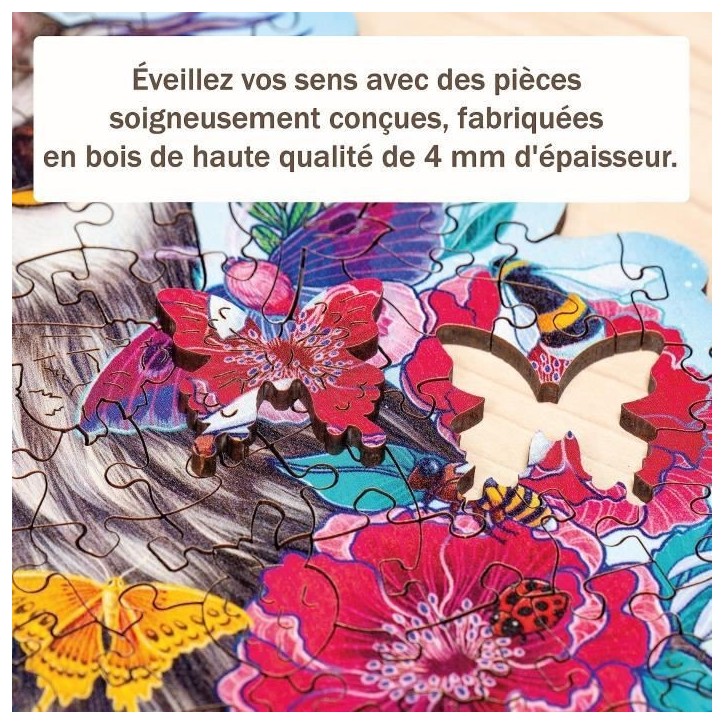 Puzzle en bois Hibou floral 150 pieces robustes et naturelles dont 15 figurines en bois (whimsies), des 10 ans, 17511, Ravensbur Puzzle en bois Hibou floral 150 pieces robustes et naturelles dont 15 figurines en bois (whimsies), des 10 ans, 17511, Ravensbur