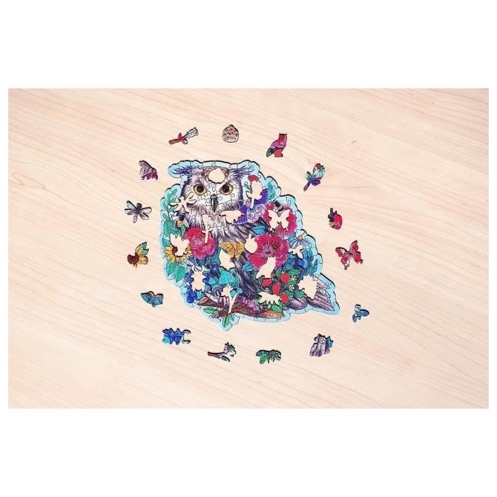 Puzzle en bois Hibou floral 150 pieces robustes et naturelles dont 15 figurines en bois (whimsies), des 10 ans, 17511, Ravensbur Puzzle en bois Hibou floral 150 pieces robustes et naturelles dont 15 figurines en bois (whimsies), des 10 ans, 17511, Ravensbur
