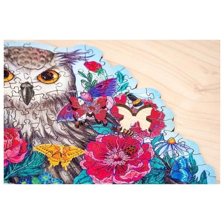 Puzzle en bois Hibou floral 150 pieces robustes et naturelles dont 15 figurines en bois (whimsies), des 10 ans, 17511, Ravensbur Puzzle en bois Hibou floral 150 pieces robustes et naturelles dont 15 figurines en bois (whimsies), des 10 ans, 17511, Ravensbur